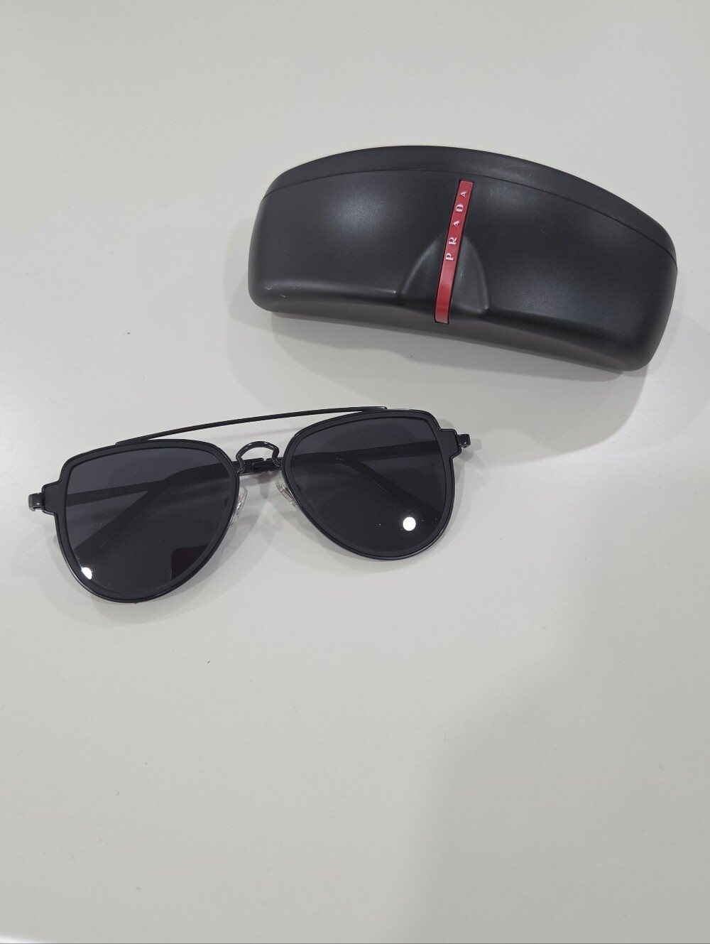 SOJOS Retro Aviator Polarized Double Bridge Sunglasses Unisex With Prada Case